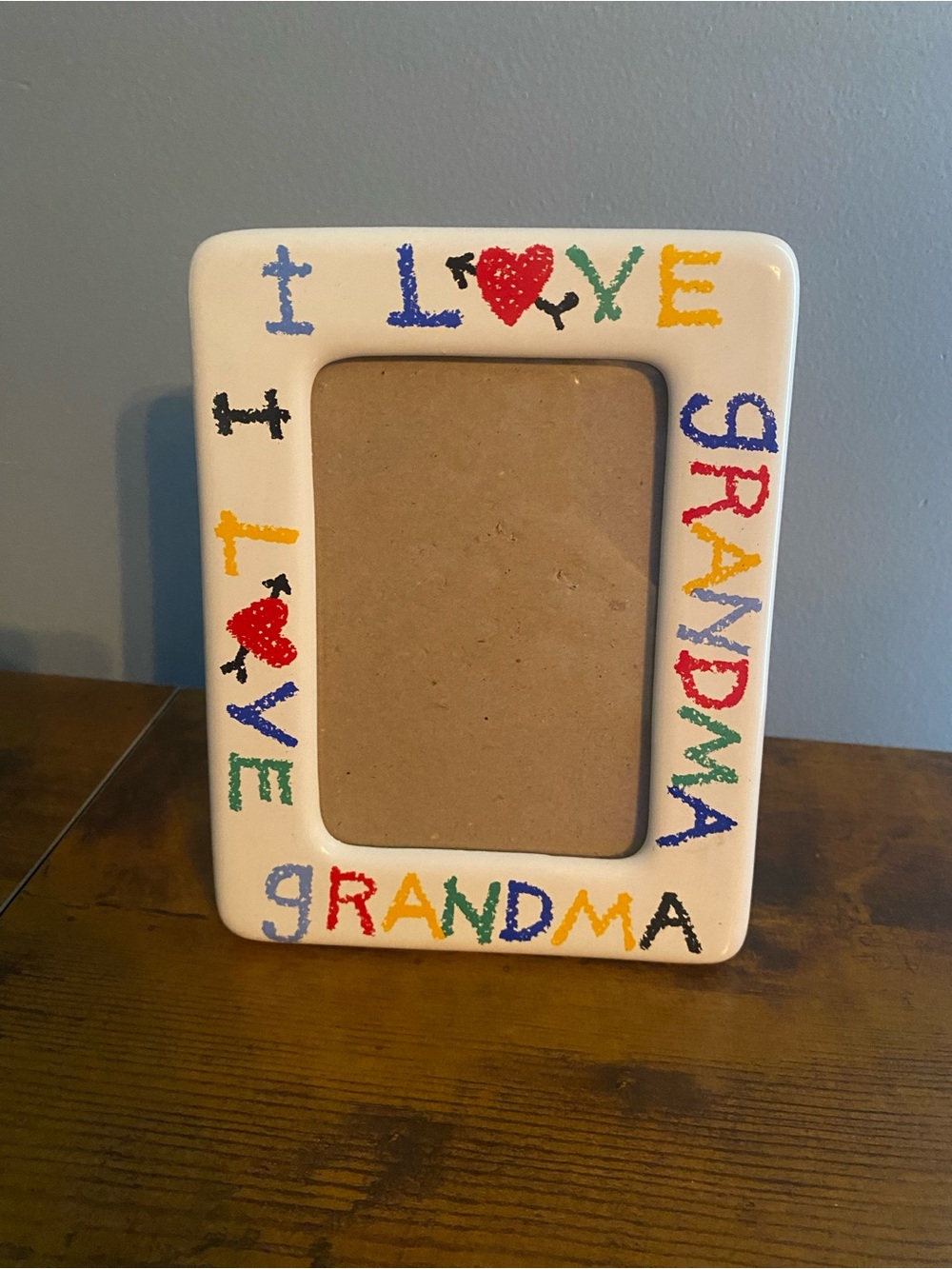 90’s Vintage Ceramic I Love Grandma White Picture Frame